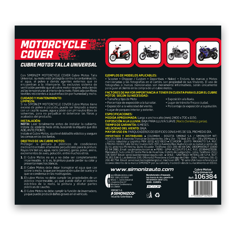 CUBREMOTO MASTER COVER SIMONIZ - Imagen 3
